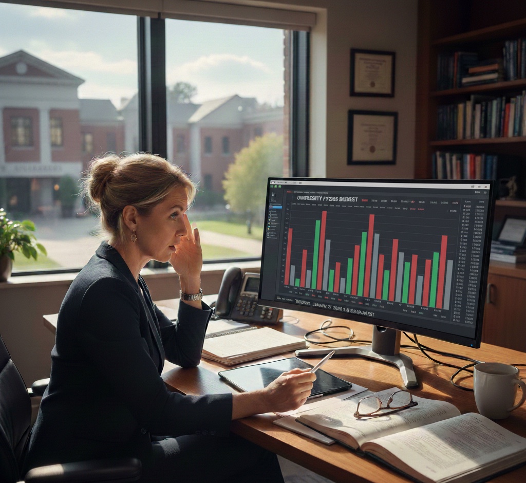 Woman working at a computer